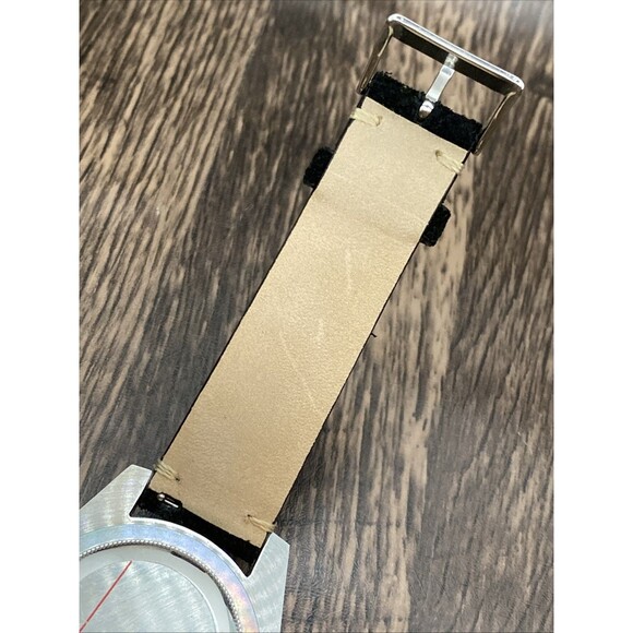 Custom Made GMT Style Watch Quartz Movement Black Dial Black Blue Bezel - Picture 9 of 11